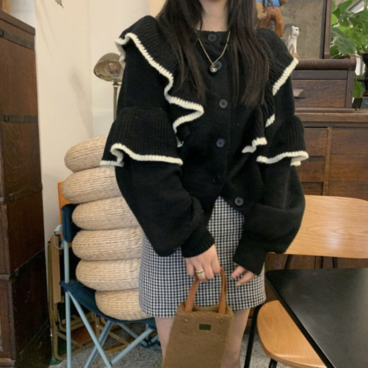 Knit/フリルニット2WAYトップス ST/No.27832