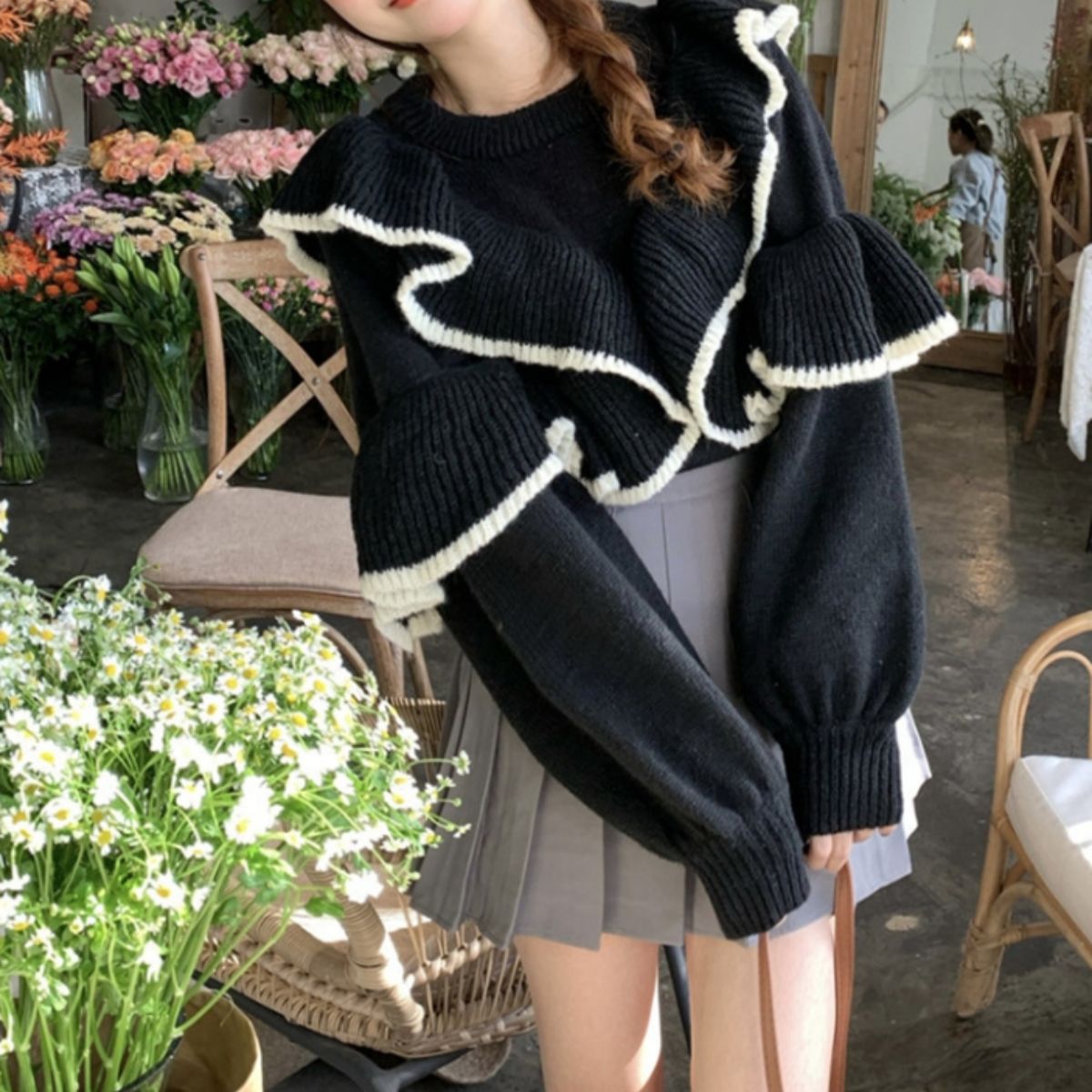 Knit/フリルニット2WAYトップス ST/No.27832