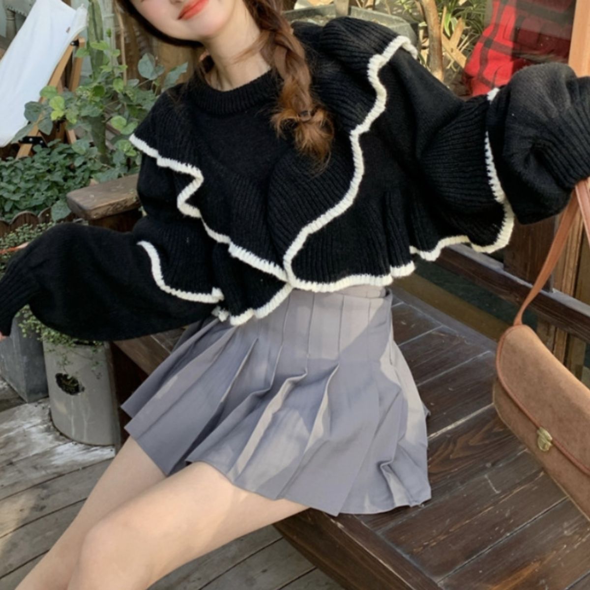 Knit/フリルニット2WAYトップス ST/No.27832
