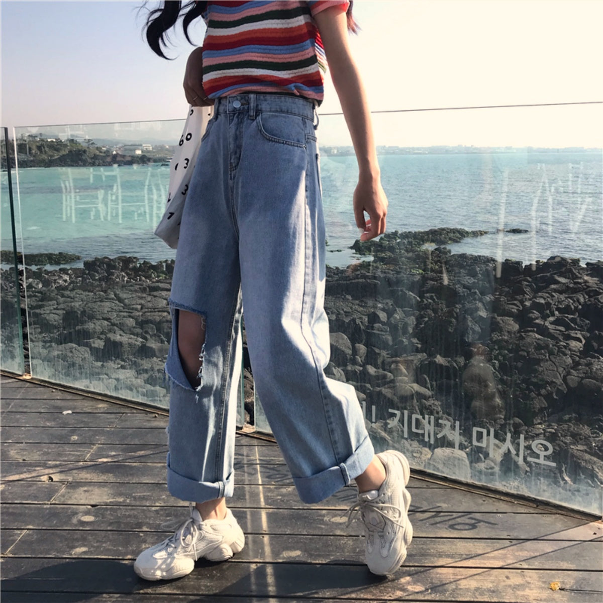 Pants/クラッシュデニムワイドパンツ ST/No.27131