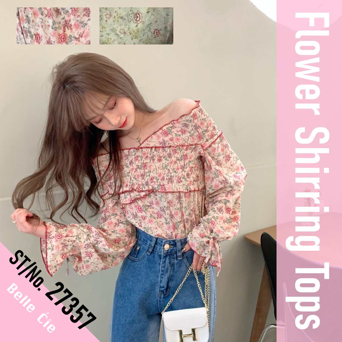 Blouse/花柄オフショルトップス ST/No.27357