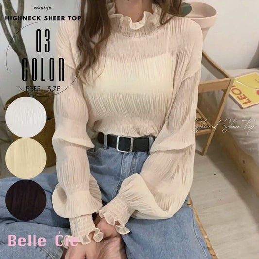シアーブラウスで作る！透け感×重ね着で叶えるフェミニン韓国レイヤードコーデ術｜Belle Cie
