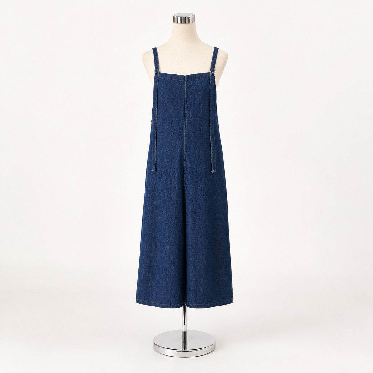 Dress/Aラインデニムキャミワンピース ST/No.22003 ネイビー 実物撮影 正面