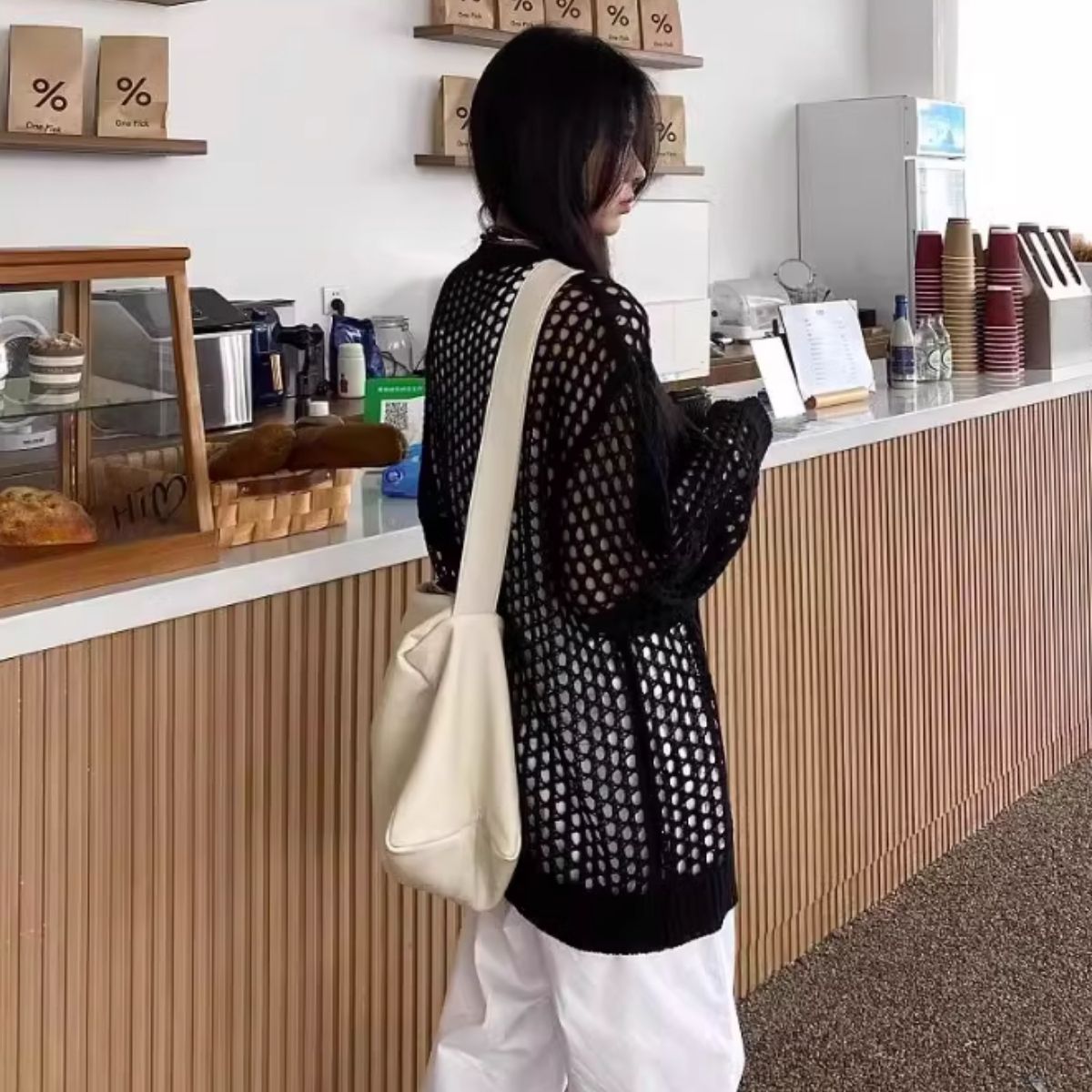 Knit/メッシュニットルーズトップス ST/No.22018