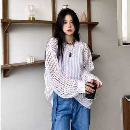 Knit/メッシュニットルーズトップス ST/No.22018