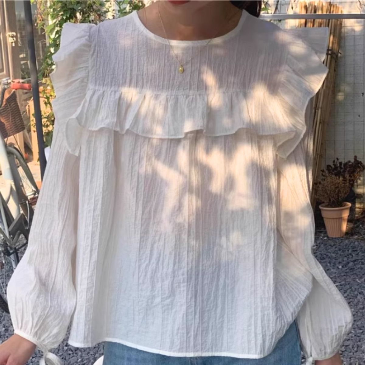 Blouse/スクエアフリルシアートップス ST/No.22019
