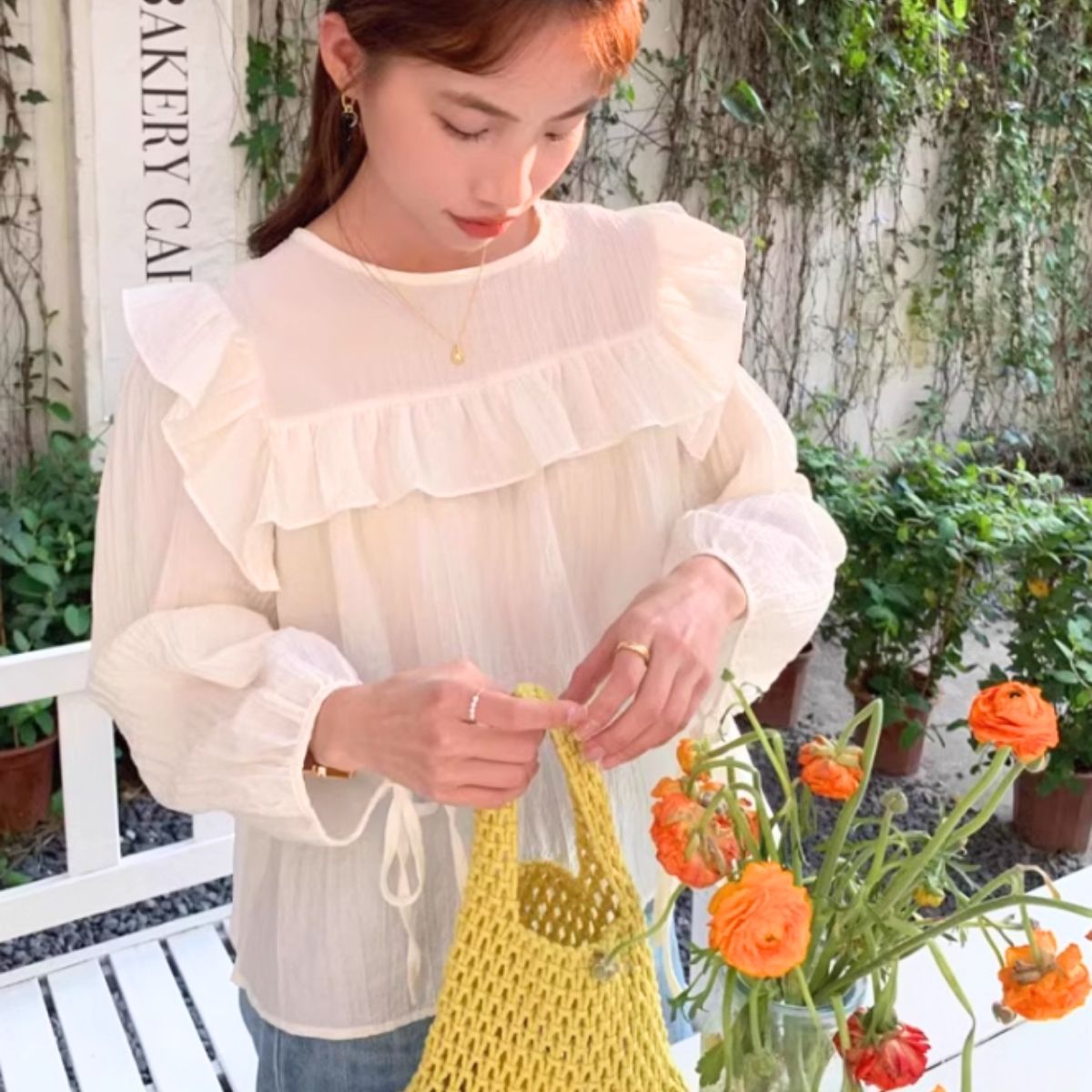 Blouse/スクエアフリルシアートップス ST/No.22019