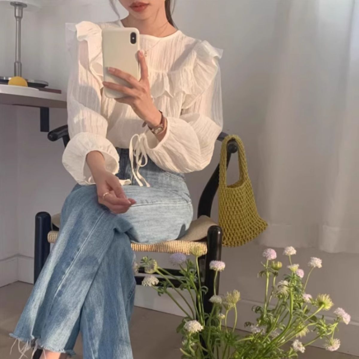 Blouse/スクエアフリルシアートップス ST/No.22019