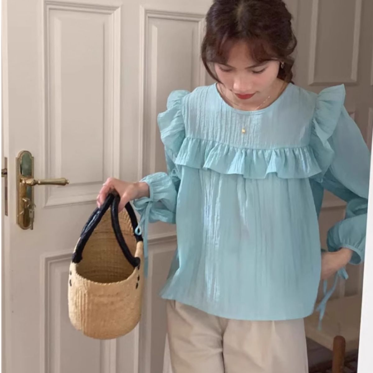 Blouse/スクエアフリルシアートップス ST/No.22019