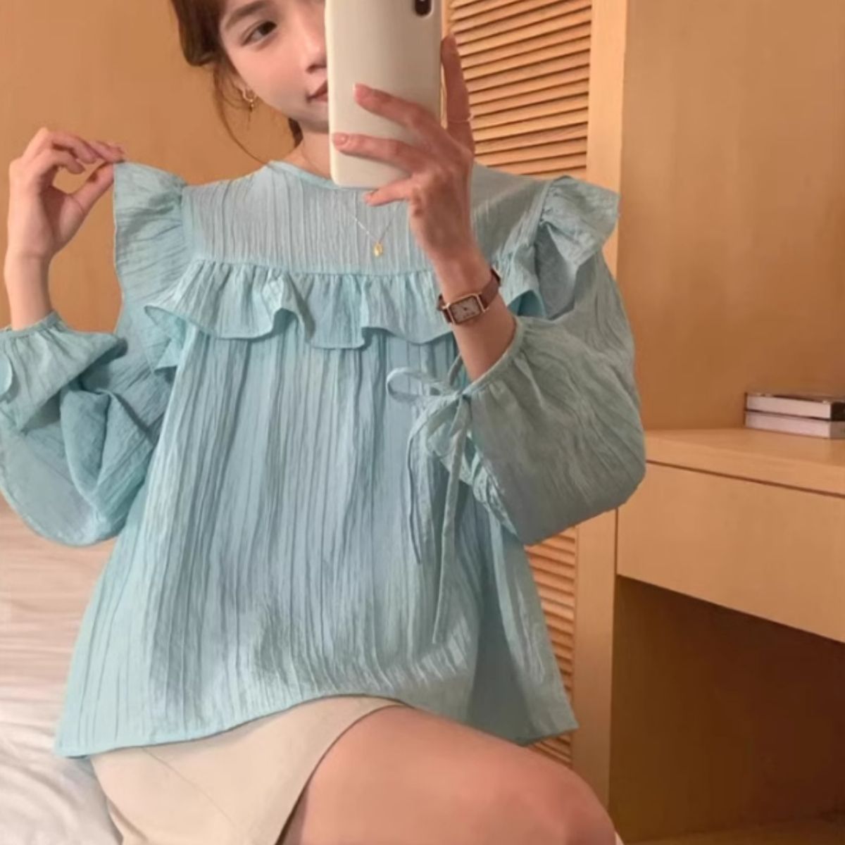 Blouse/スクエアフリルシアートップス ST/No.22019