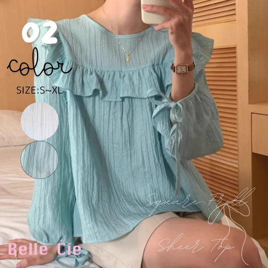 Blouse/スクエアフリルシアートップス ST/No.22019