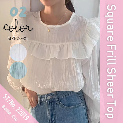 Blouse/スクエアフリルシアートップス ST/No.22019