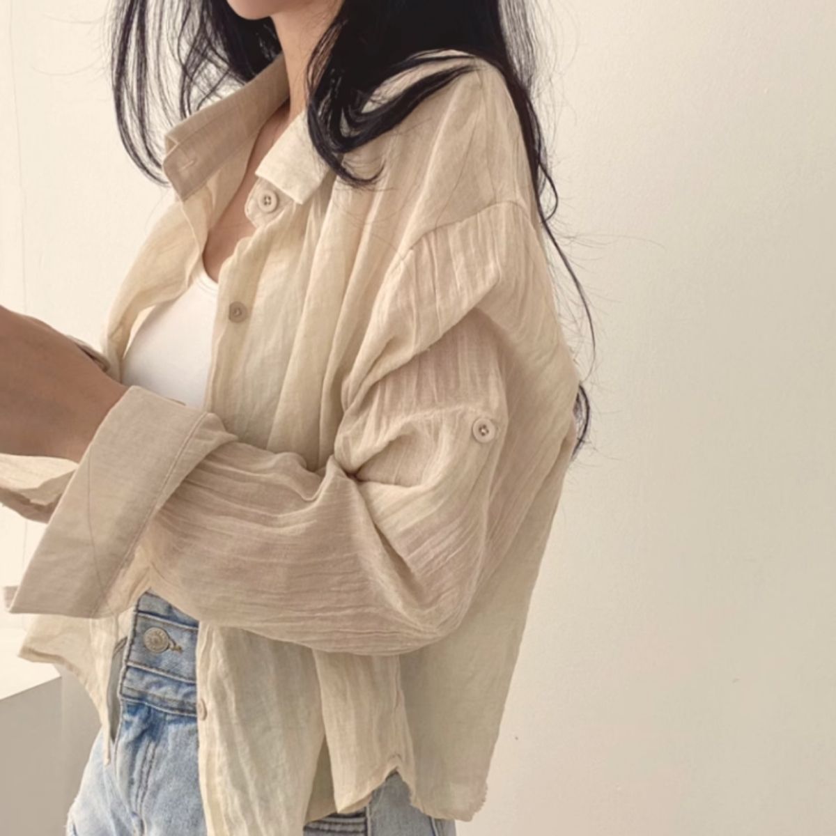 Shirts/アースカラーロールアップシャツ ST/No.22023