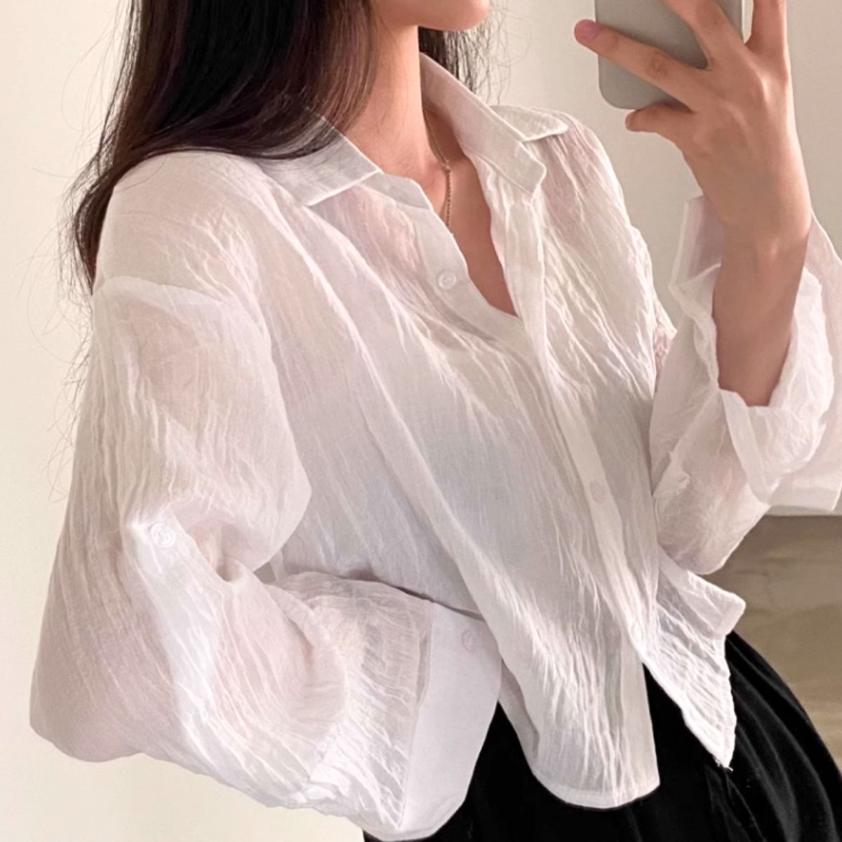 Shirts/アースカラーロールアップシャツ ST/No.22023