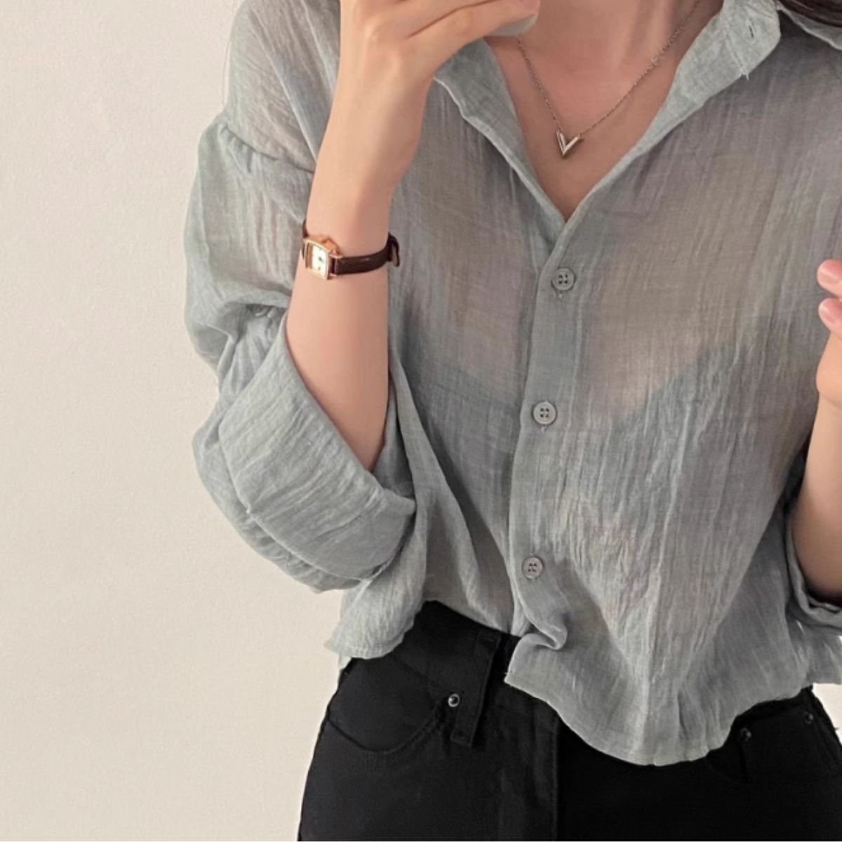 Shirts/アースカラーロールアップシャツ ST/No.22023