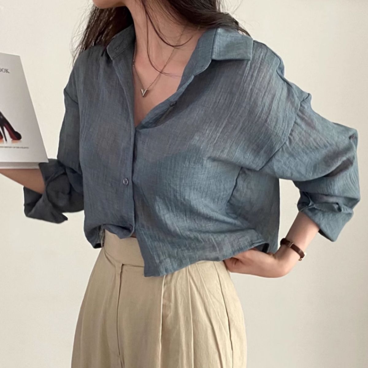 Shirts/アースカラーロールアップシャツ ST/No.22023