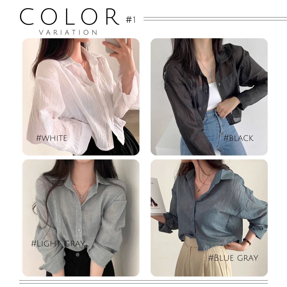 Shirts/アースカラーロールアップシャツ ST/No.22023