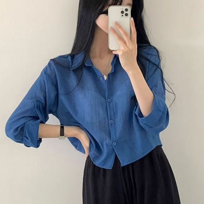 Shirts/アースカラーロールアップシャツ ST/No.22023