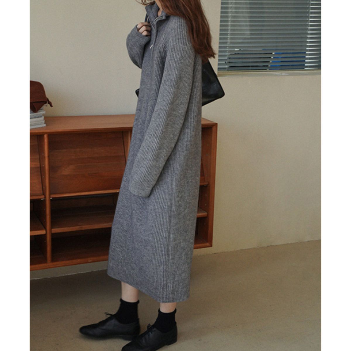 Knit/ハーフジップニットワンピース ST/No.22031