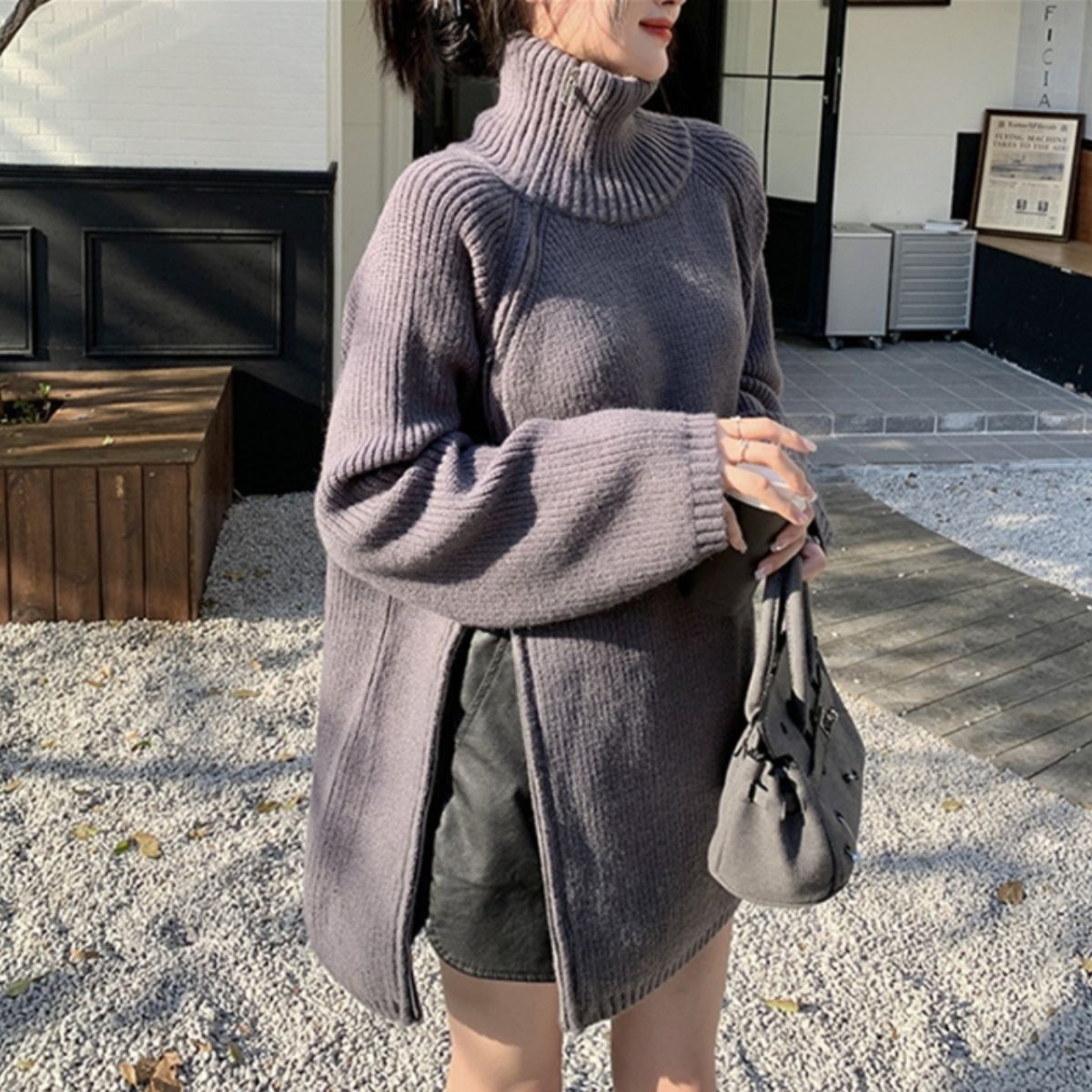 Knit/スリットジップニットプルオーバー ST/No.22038