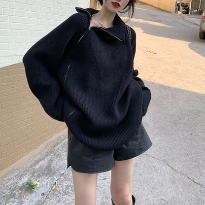 Knit/スリットジップニットプルオーバー ST/No.22038