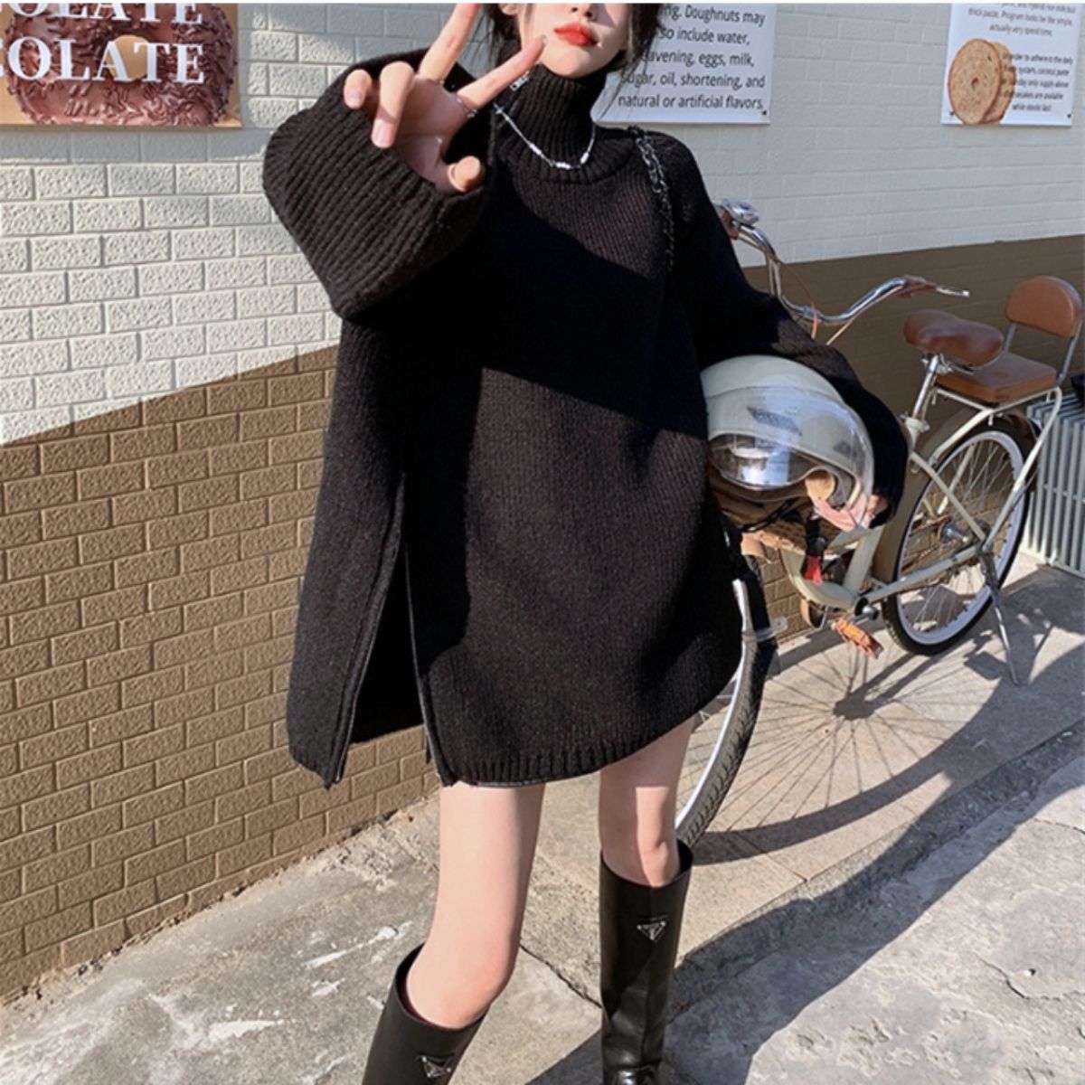 Knit/スリットジップニットプルオーバー ST/No.22038