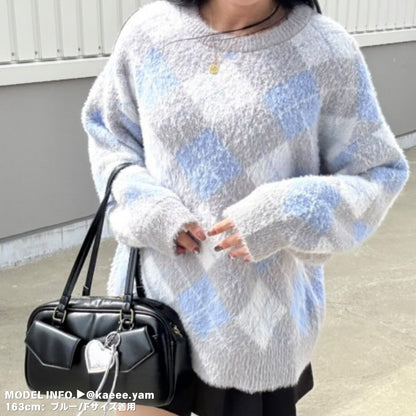 Knit/アーガイル柄ニットトップス ST/No.22040