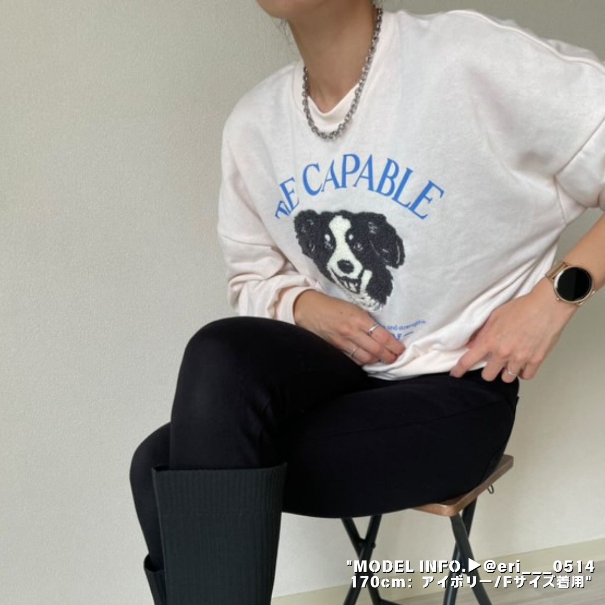Tops/サガラ刺繍裏毛トレーナー ST/No.22043