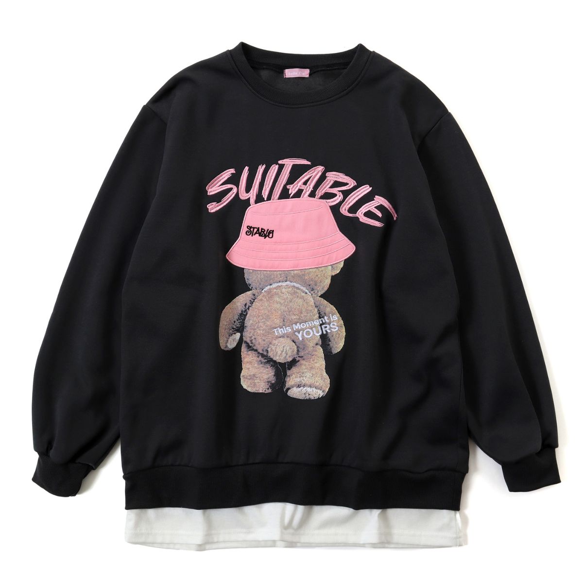 Tops/バケハくま裏起毛トレーナー ST/No.22045