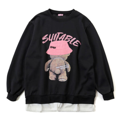 Tops/バケハくま裏起毛トレーナー ST/No.22045