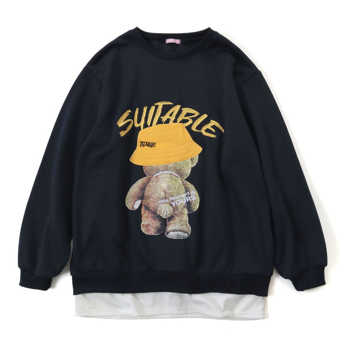 Tops/バケハくま裏起毛トレーナー ST/No.22045