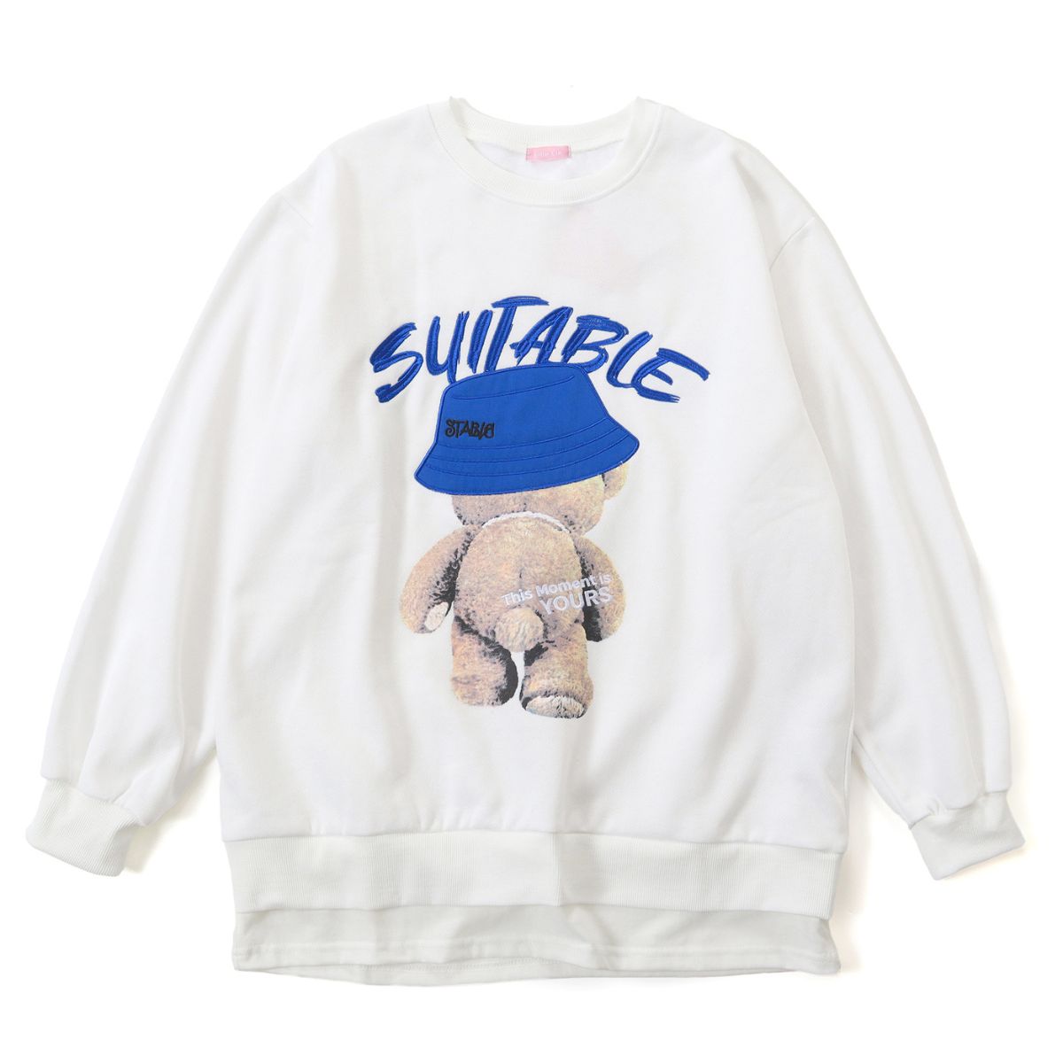 Tops/バケハくま裏起毛トレーナー ST/No.22045
