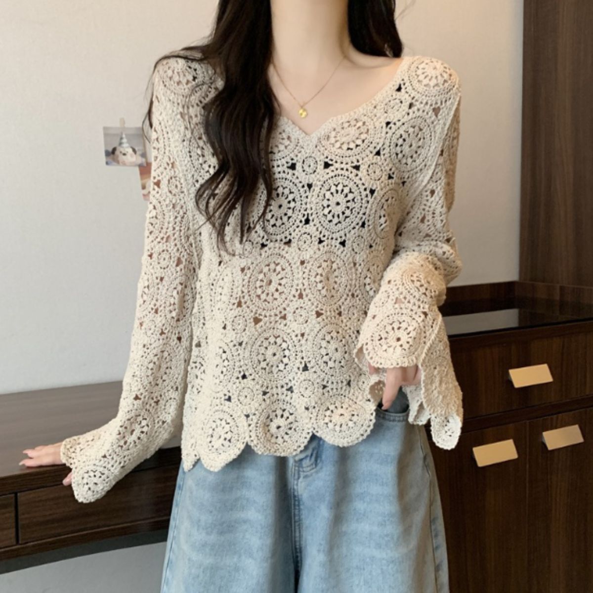 Blouson/かぎ針透かし編みトップス ST/No.22061