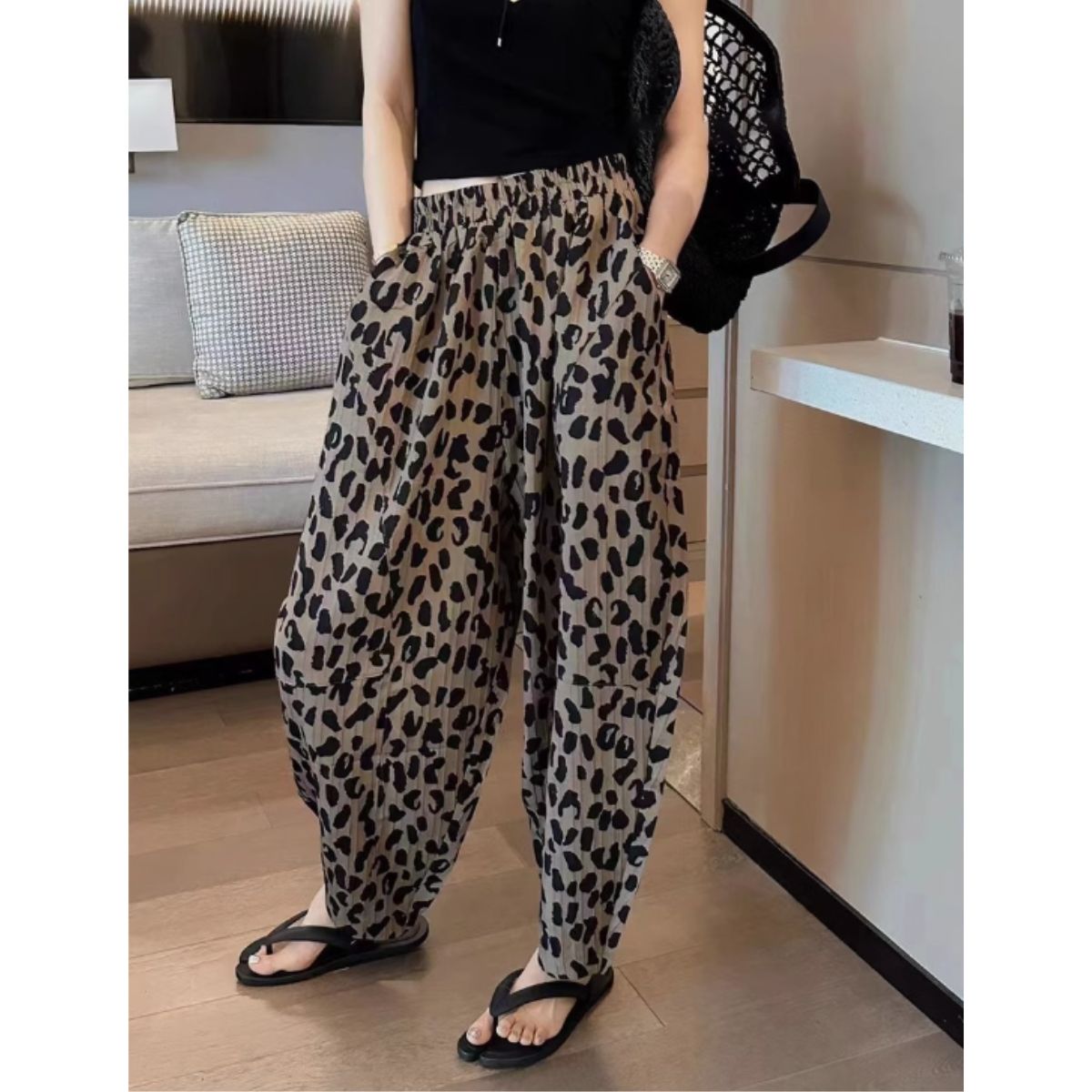 Pants/レオパード総柄イージーパンツ ST/No.22064