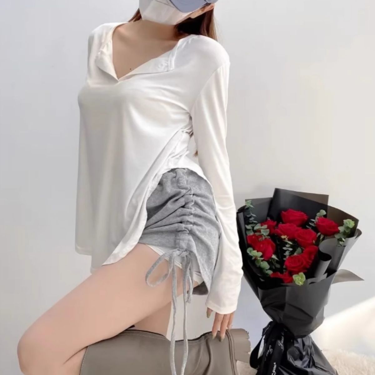 Tops/ヘムラインヘンリーネックトップス ST/No.22066