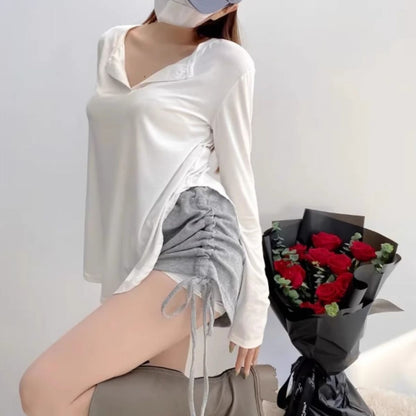 Tops/ヘムラインヘンリーネックトップス ST/No.22066