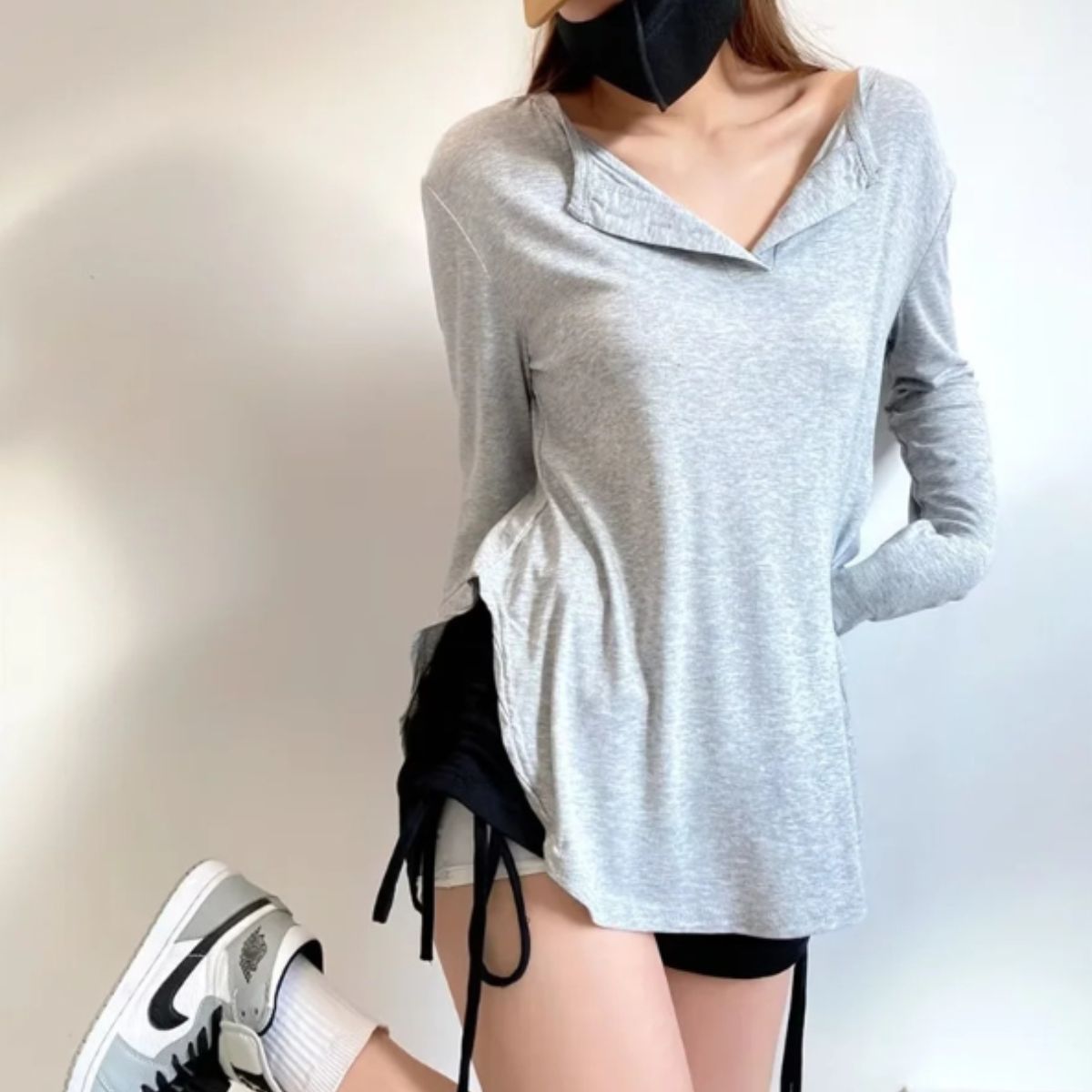 Tops/ヘムラインヘンリーネックトップス ST/No.22066