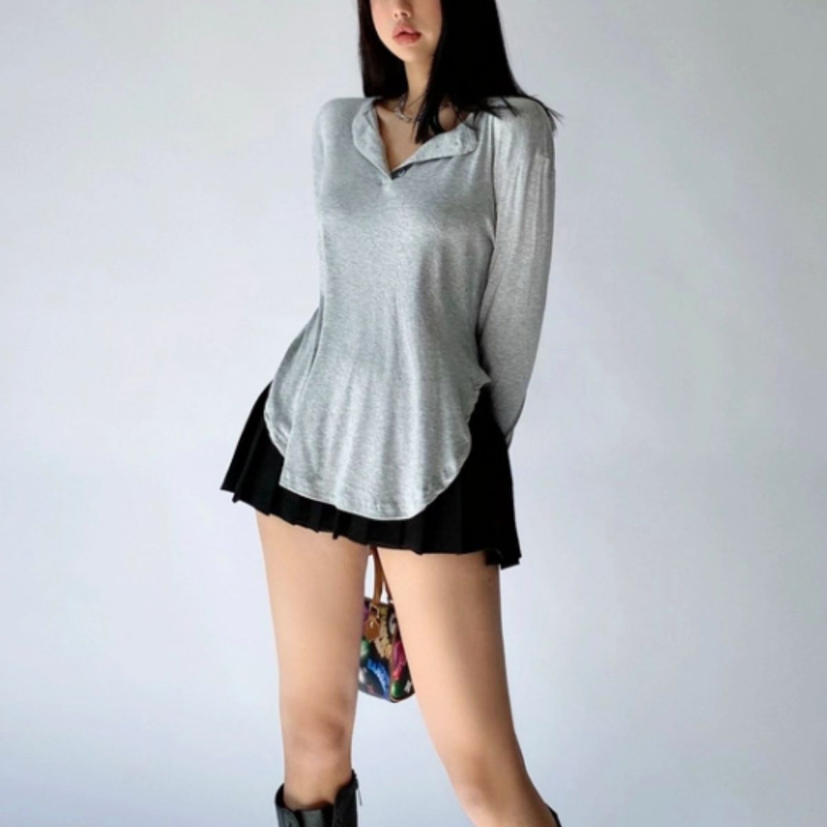 Tops/ヘムラインヘンリーネックトップス ST/No.22066