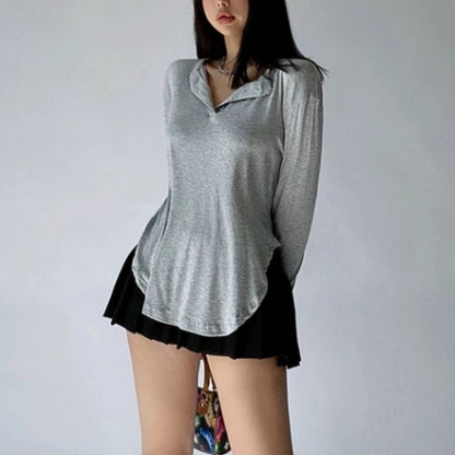 Tops/ヘムラインヘンリーネックトップス ST/No.22066