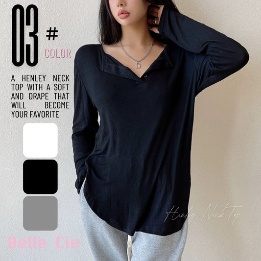 Tops/ヘムラインヘンリーネックトップス ST/No.22066