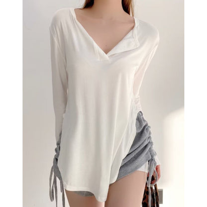 Tops/ヘムラインヘンリーネックトップス ST/No.22066