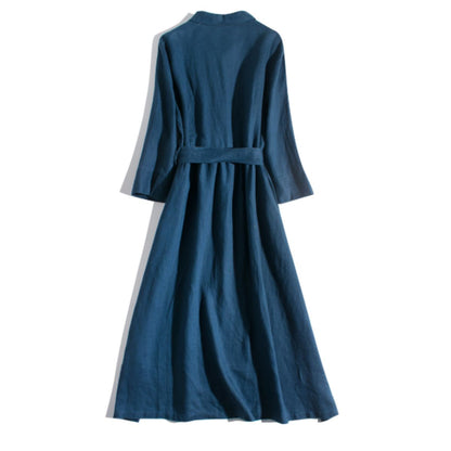Dress/リネンAラインシャツワンピース ST/No.22080