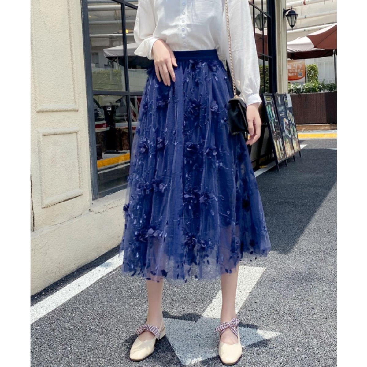 Skirt/フラワーシアーフレアスカート ST/No.22081