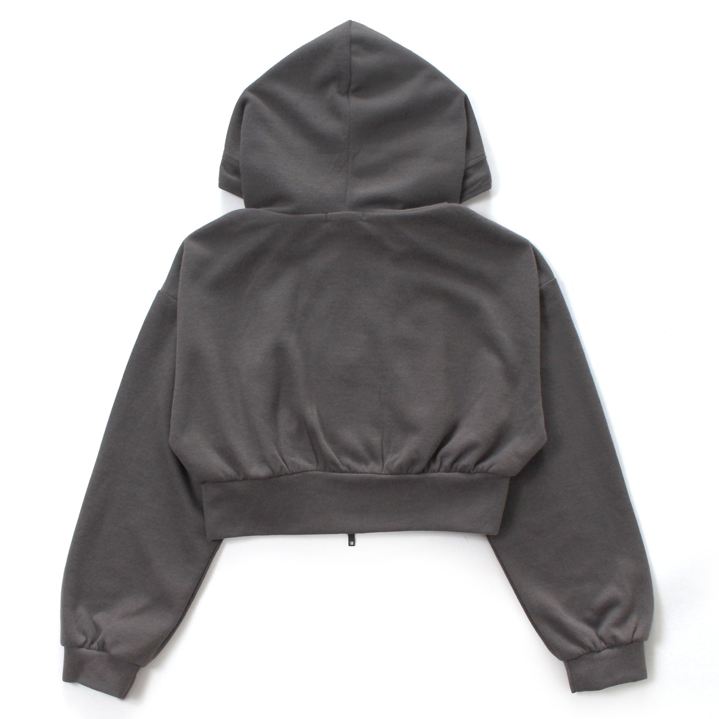 ジップパーカー レディース ショート丈 クロップド スウェット 軽防寒 羽織り 韓国ファッション Belle Cie ST/No.22083