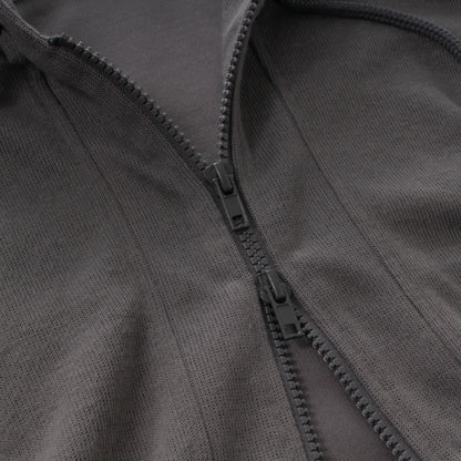 ジップパーカー レディース ショート丈 クロップド スウェット 軽防寒 羽織り 韓国ファッション Belle Cie ST/No.22083