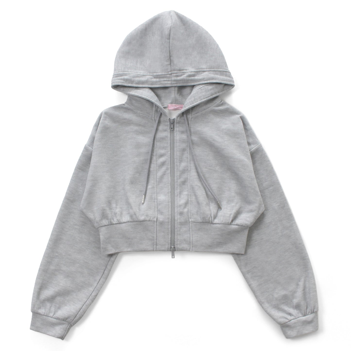 ジップパーカー レディース ショート丈 クロップド スウェット 軽防寒 羽織り 韓国ファッション Belle Cie ST/No.22083