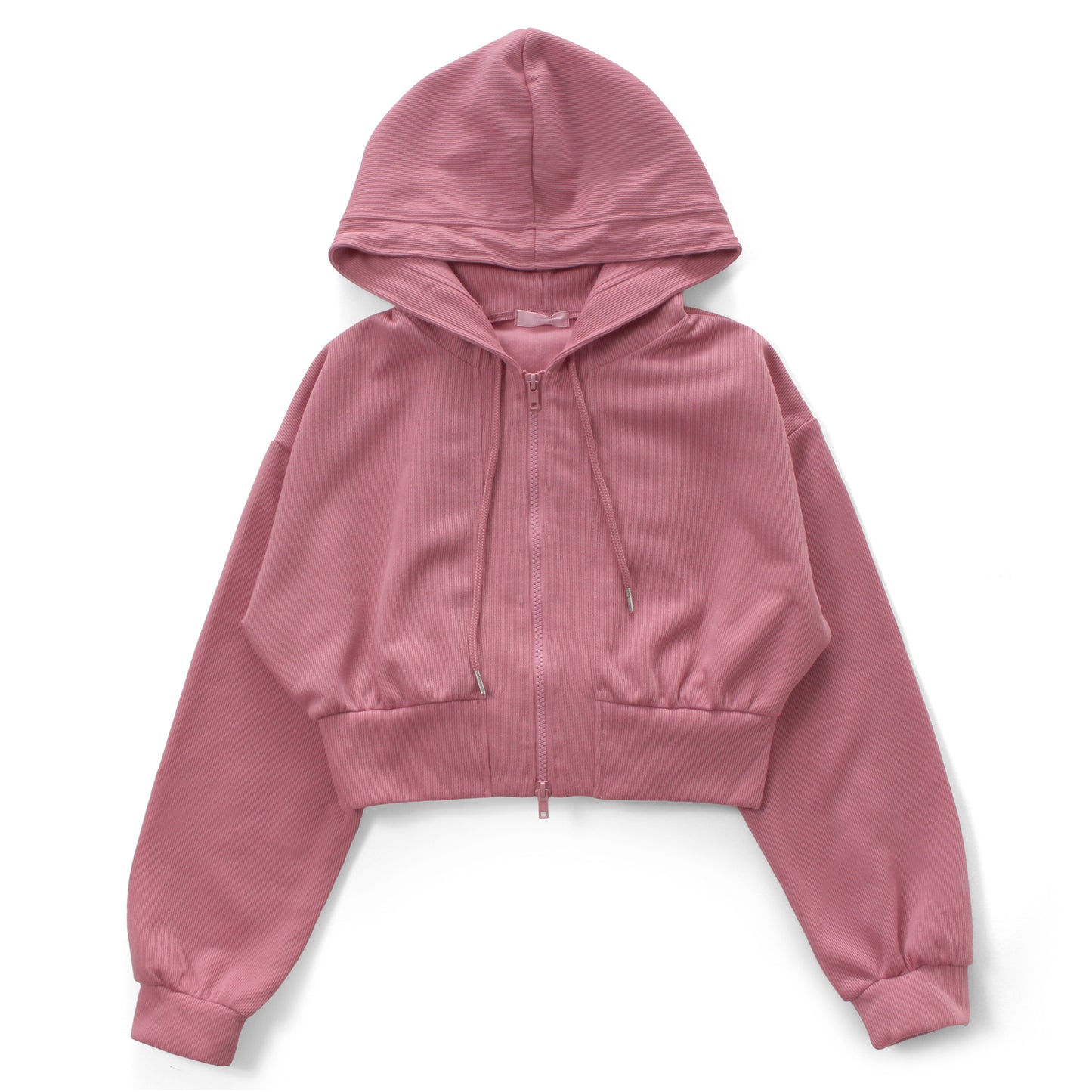 ジップパーカー レディース ショート丈 クロップド スウェット 軽防寒 羽織り 韓国ファッション Belle Cie ST/No.22083