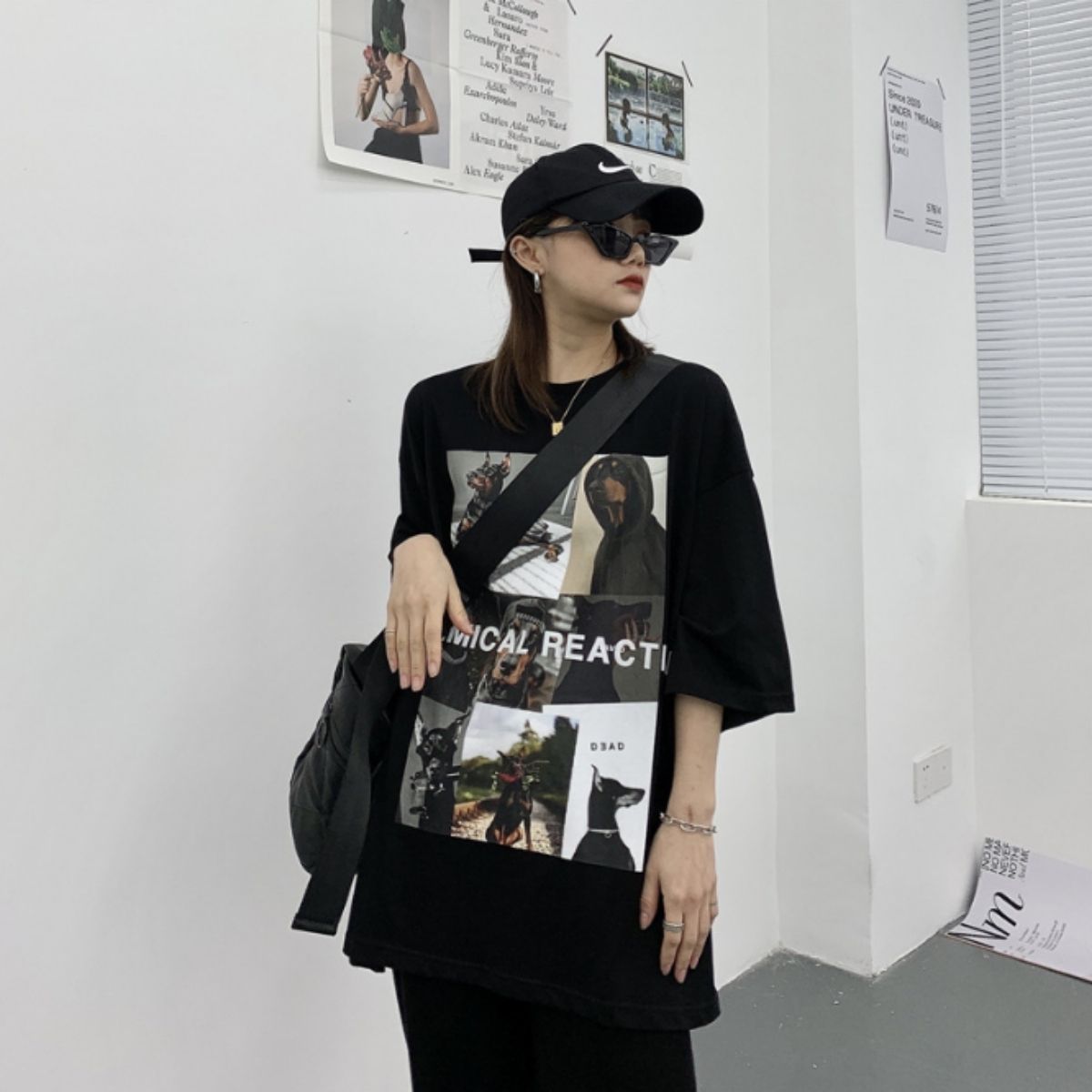T-Shirts/ドーベルマン転写プリントＴシャツ ST/No.22089