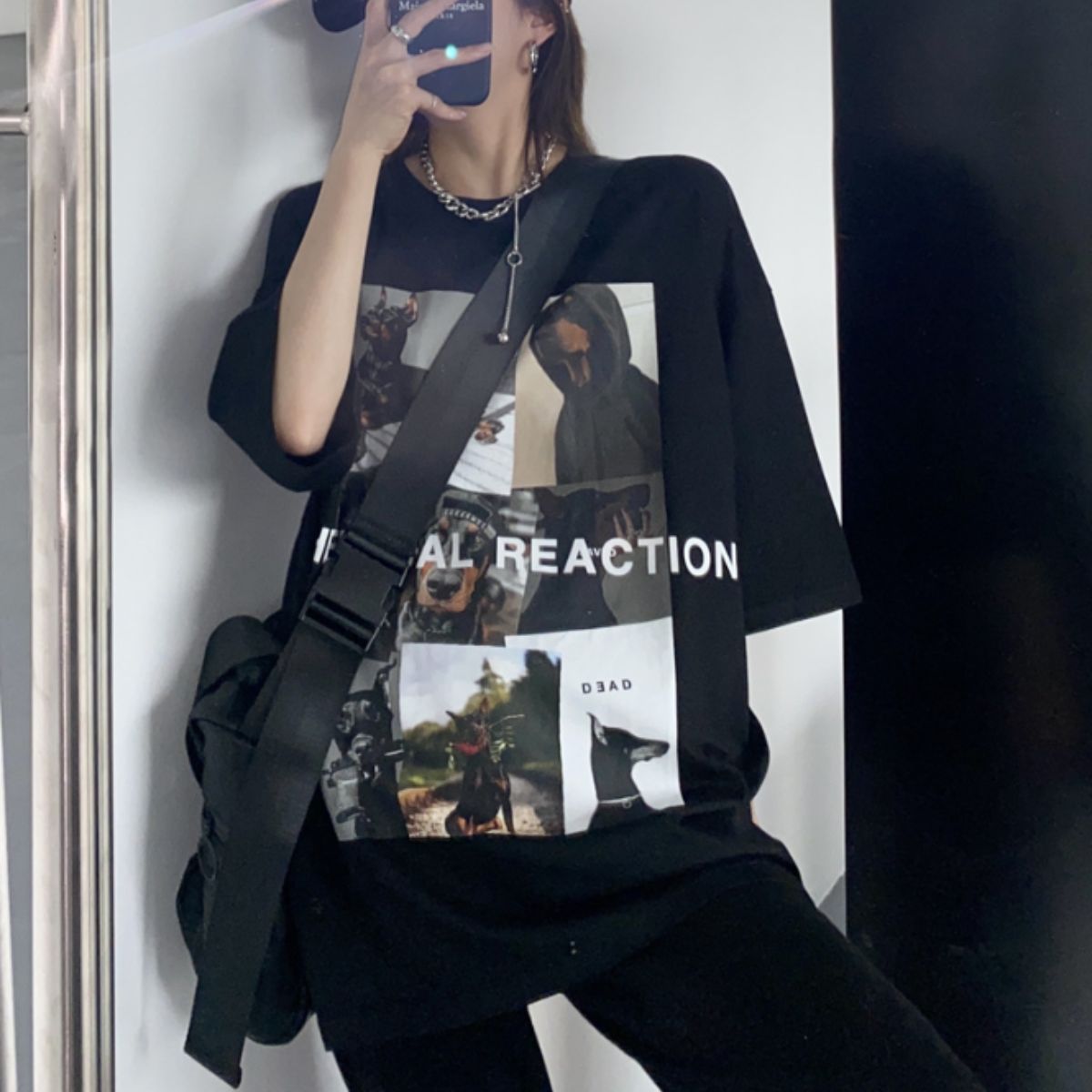 T-Shirts/ドーベルマン転写プリントＴシャツ ST/No.22089