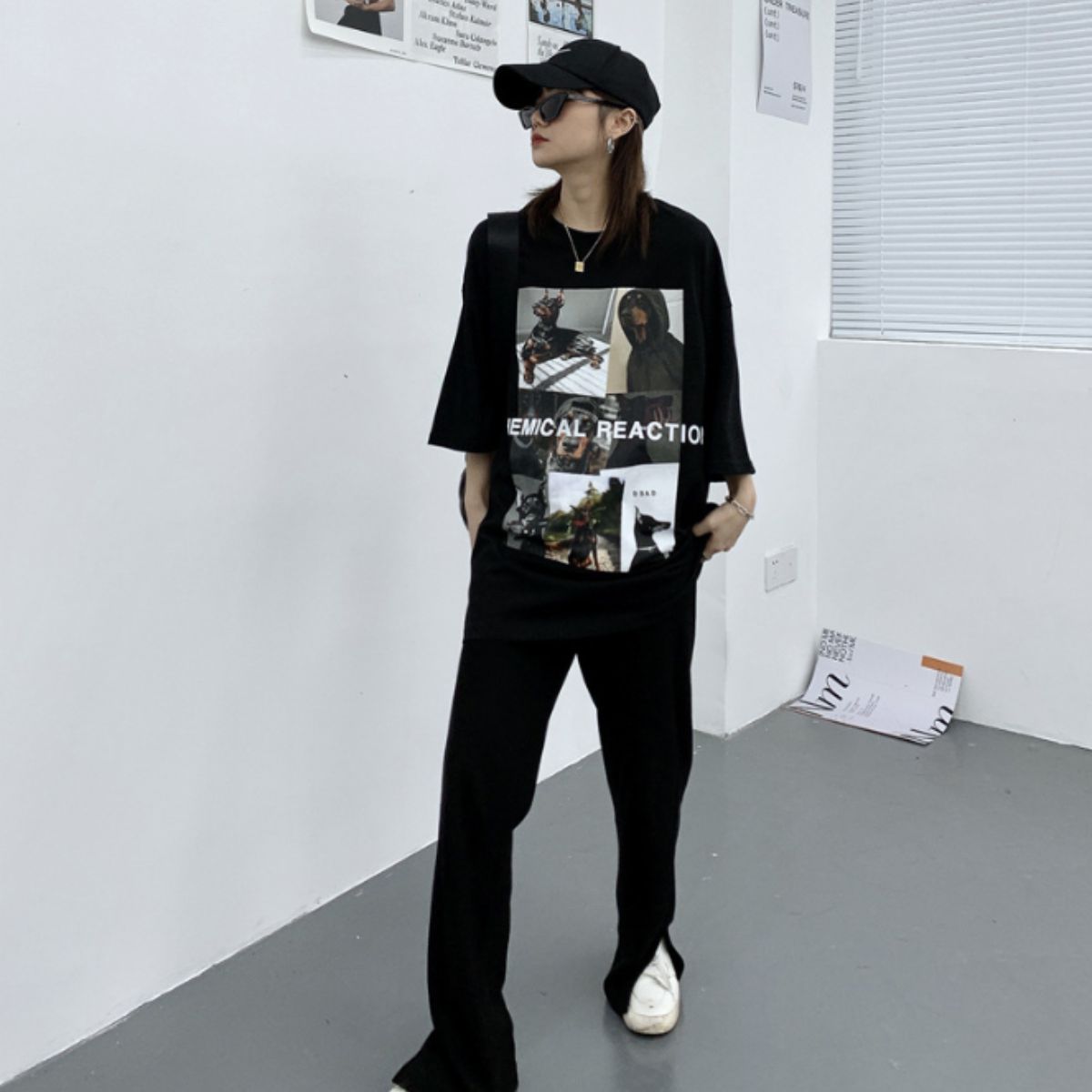 T-Shirts/ドーベルマン転写プリントＴシャツ ST/No.22089